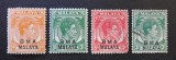 Malaya &ndash; Administrația Militară Britanică 1945&ndash;1948 - Set de 4 Timbre Definitive Postbelice &bdquo;Regele George al VI-lea / Supraimprimare BMA&rdquo; -CLN1