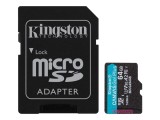 Cumpara ieftin KINGSTON 64GB microSDXC Canvas Go Plus Gen4 200MB s A2 U3 V30 Card + Adapter SDCG4 64GB (timbru verde 0.03 lei)