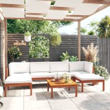 Gossi set mobilier gradina cu perne, crem, 7 piese, lemn masiv acacia