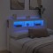 vidaXL Tăblie de pat cu LED, alb, 160x18,5x103,5 cm, lemn 837351