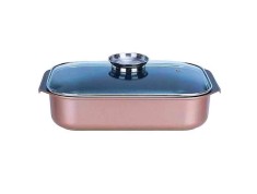 Tava Royalty Line antiaderenta, cu &icirc;nvelis de marmura si capac de sticla, 5.3 L. Handy KitchenServ
