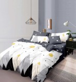 Cumpara ieftin Lenjerie Pat Perfect Sf218, Bumbac, 6 Piese, Fara Elastic, Alb, Gri, Imprimeu