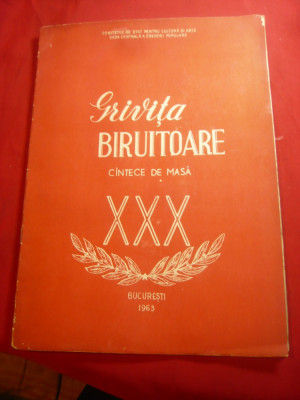 Grivita Biruitoare - Texte si Partituri pt Cantece de masa 1963 ,13pag foto