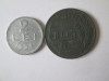 Romania lot 2 monede:2 Lei 1951 + 5 Lei 1942, Aluminiu