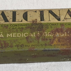 Cutie veche medicamente anii 1930 tabla litografiata produs romanesc - CALCINAT