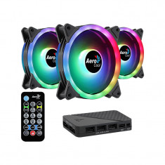 Ventilator Aerocool Duo 12 Pro ARGB 120mm ?Three Fan Pack cu controller H66F foto