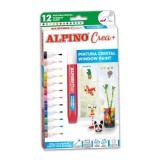 Set ALPINO Crea + Cristal (Window) Paint marker, 12 culori/set