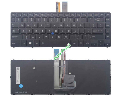Tastatura Laptop Toshiba Tecra A40-C iluminata us cu point sticker foto