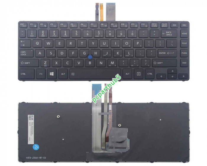 Tastatura Laptop Toshiba Tecra A40-C iluminata us cu point sticker