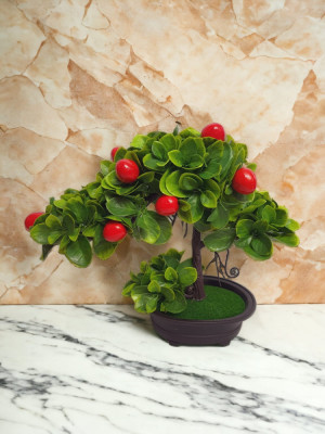 Copacel decorativ fructifer cu cirese 28 cm foto