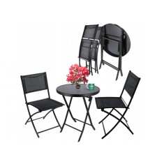 MOBILIER PLIABIL PENTRU BALCON, GRADINA, TERASA AZAY INTERIORS, 2 SCAUNE SI O MASA
