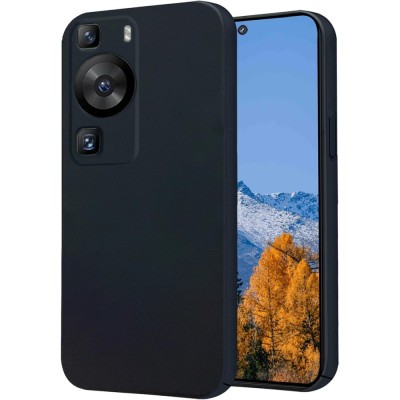 Husa de protectie, flippy, pentru huawei p60 pro, liquid silicone, cu microfibra pe interior, protectie antisoc, compatibil incarcare wireless, negru foto