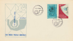 1962 Romania - FDC Ziua marcii postale romanesti (cu vigneta), LP 551 a foto