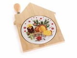 Cumpara ieftin Set platou si cutit Craciun 19.5x25 cm, 12 cm