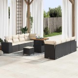 Cumpara ieftin Set de canapele pentru grădină 11 pcs Negru poliratan