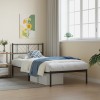Gossi cadru pat metalic cu tablie, negru, 90x200 cm