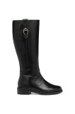 Geox ghete de piele D WALK PLEASURE culoarea negru, cu toc plat, D46TGD 00043 C9999