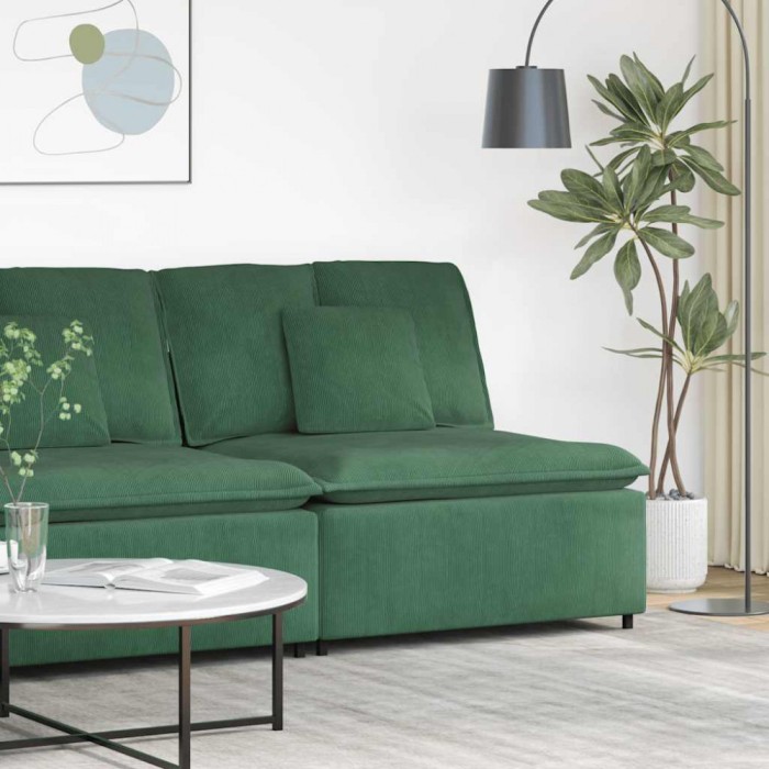 vidaXL Modul central canapea modulară cu perne, verde &icirc;nchis, 100 cm