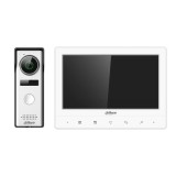 Kit videointerfon ecran 7, tactil alb camera 1.3MP Dahua KTA02