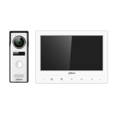 Kit videointerfon ecran 7, tactil alb camera 1.3MP Dahua KTA02