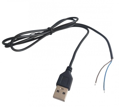 Cablu cu conector USB tata tip A cu iesire 2 fire 1 m OKYN2404A-1M foto