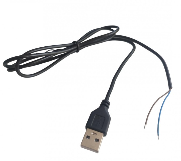 Cablu cu conector USB tata tip A cu iesire 2 fire 1 m OKYN2404A-1M