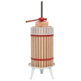 Cumpara ieftin Presa Struguri Fructe 30L, Zdrobitor Manual, Cos Stejar, Baza Otel, Usoara, Durabila