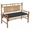 VidaXL Bancă de grădină cu pernă, 120 cm, bambus 3063876