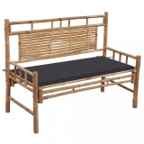 VidaXL Bancă de grădină cu pernă, 120 cm, bambus 3063876