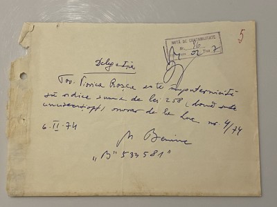 Mihai Beniuc - document vechi - manuscris, semnatura olografa foto