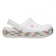 Sabo?i Crocs Crocband Gem Band Clog Kids Alb - White foto