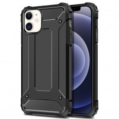 Husa Hybrid Armor cu silicon in interior negru pentru Iphone 12 foto