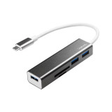 HUB extern LOGILINK conectare prin USB 3.2 Type C cablu 0.1 m alte porturi: SD MicroSD negru UA0305