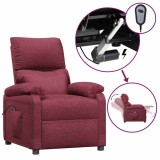 Cumpara ieftin Fotoliu rabatabil electric, rosu vin, material textil