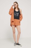 Billabong pantaloni scurti din bumbac Day Tripper culoarea portocaliu, neted, high waist, ABJNS00277