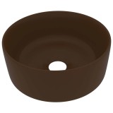 Cumpara ieftin Chiuveta de baie lux maro inchis mat 40x15 cm ceramica rotund