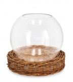 Cumpara ieftin Vaza sticla ratan Lolly 24x22 cm