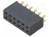 Conector șiruri pini mamă PIN 12 2,54mm aurit THT soclu SAMTEC