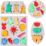 Set de 4 forme pentru bomboane de Craciun Qpout, silicon, alb