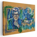 Tablou afis Elton John cantaret 2327 Tablou canvas pe panza CU RAMA 60x90 cm