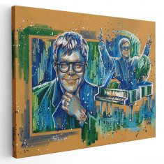 Tablou afis Elton John cantaret 2327 Tablou canvas pe panza CU RAMA 70x100 cm