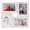 Ramă Foto Multiple, 33x33cm, 4 Poze, Alb, Auriu, Sticlă, Oem