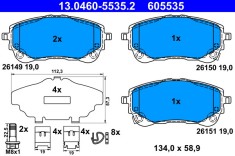 ATE 13.0460-5535.2 set placute frana,frana disc foto