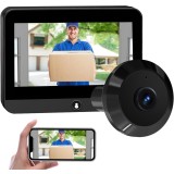 Vizor Electronic Wi-Fi, TSS-PD13B, Monitor 4.3 Inch LCD, Full HD, Unghi Larg 120&deg;, Vedere nocturna, Detectare Miscare, Slot Card SD, Tuya
