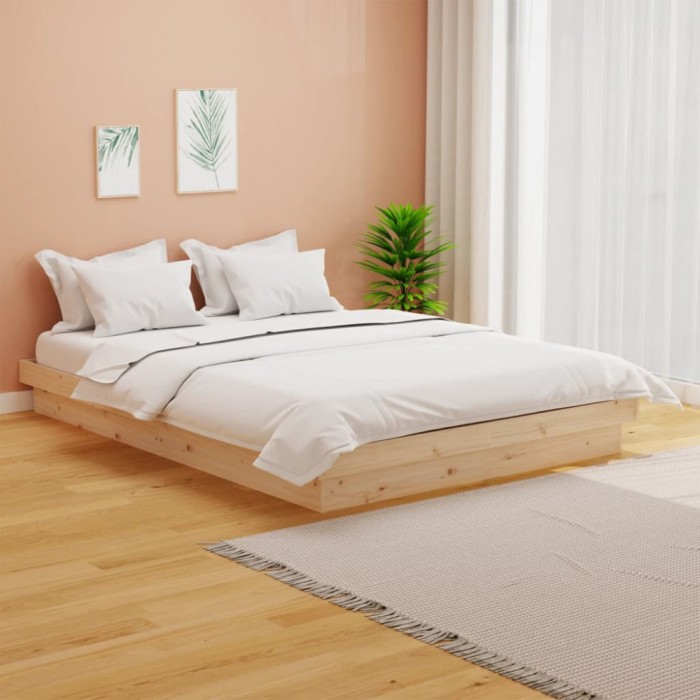 vidaXL Cadru de pat, 140x200 cm, lemn masiv de stejar