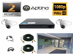 Kit supraveghere video 2 camere profesionale 2 MP 1080P full, hd, IR 20m, full accesorii SafetyGuard Surveillance foto