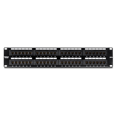 Patch Panel 48 porturi RJ45 UTP, Cat6 - TRENDnet TC-P48C6 SafetyGuard Surveillance