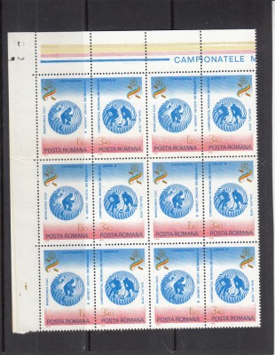 1979 LP 976 a CAMPIONATELE M. SI EUROPENE DE HOCHEI PE GHEATA BLOC DE 6 MNH foto