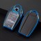Husa Cheie Inteligenta BMW cu display TPU ALBASTRA ( BMW SERIA 7, X5,X6 ) ASPECT PIELE AutoProtect KeyCars