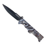 Cutit briceag deschidere a lamei pe buton automata si deschizator de sticle 21.5 cm